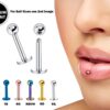 Titanium Ashley Piercing Lip Stud - 18g 16g 14g Labret Stud Piercing Also for Tragus Helix Cartilage Madonna Medusa Side Labret