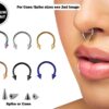 Spike Horseshoe Ring Piercing, Coloured Nose Septum Spike/Cone 18g 16g 14g Titanium Bull Piercing Also for Nipple, PA Ring and Lips