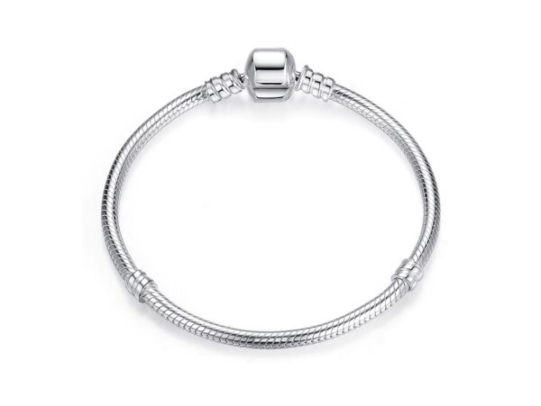 Snake Chain Bracelet & Necklace for European Charms and Beads - Silver Plated - DIY Charm Bangles Jewelry for Women