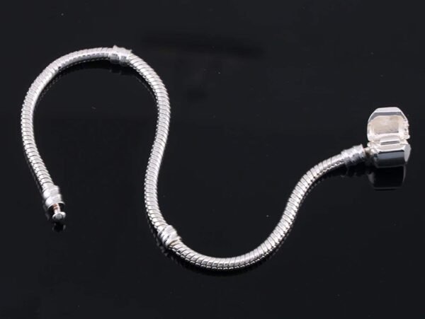 Snake Chain Bracelet & Necklace for European Charms and Beads - Silver Plated - DIY Charm Bangles Jewelry for Women