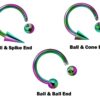 Ball/Cone/Spike Horseshoe Lip Hugger, Lip Ring - 18g 16g 14g Lip Hugger Piercing, Canine Bites, Shark Bites, Spider Bites Lip Jewelry