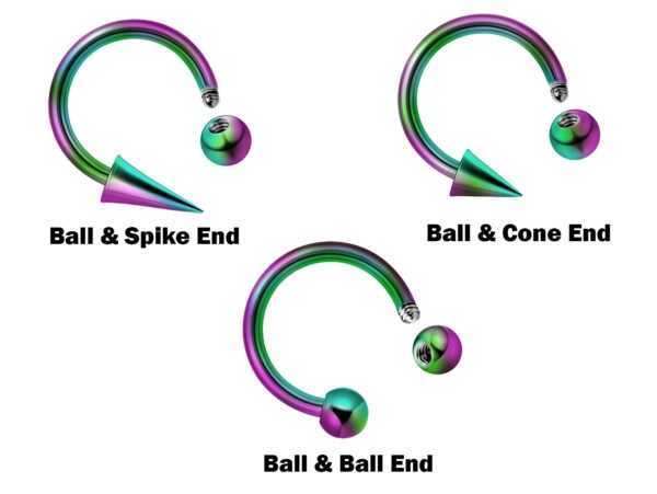 Ball/Cone/Spike Horseshoe Lip Hugger, Lip Ring - 18g 16g 14g Lip Hugger Piercing, Canine Bites, Shark Bites, Spider Bites Lip Jewelry