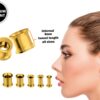 Titanium Steel Double Flare Not Screw Plugs Earring - Ear gauges, Ear Stretching Kit - 8g 6g 4g 2g 0g 00g - Gold & Rose Gold