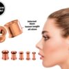 Titanium Steel Double Flare Not Screw Plugs Earring - Ear gauges, Ear Stretching Kit - 8g 6g 4g 2g 0g 00g - Gold & Rose Gold