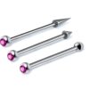 Ball/Cone/Spike Upper Ear Industrial Barbell with Gem Ball CZ Crystals - Titanium Implant 16g 14g Ear Piercing Straight Barbell