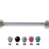 Ball/Cone/Spike Upper Ear Industrial Barbell with Disco Ball Crystals - Titanium Implant 16g 14g Ear Piercing Straight Barbell