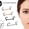 Nasallang Nostril Screw Piercing, 2pcs Ball-Cone-Spike Nostril Studs with Chain Piercing - Nose Piercing, Nostril Jewelry in many Colors