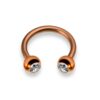 Horseshoe Ring Piercing Coloured with Gem Ball Crystals 18g 16g 14g Titanium Septum Jewelry Bull Piercing - Also for Nipple, PA Ring and Lip