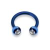 Horseshoe Ring Piercing Coloured with Gem Ball Crystals 18g 16g 14g Titanium Septum Jewelry Bull Piercing - Also for Nipple, PA Ring and Lip