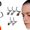 Nose Screw Studs Piercing - 5 pieces, 5 Color Titanium Nasallang Piercing 20G 18G with Gem size 2.5mm - Nostril Jewelry, Nose Piercing