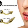 Vertical Labret Lip Piercings with Gem Ball Crystal Titanium Spikes / Cone 18g 16g 14g Curved Bar Also Piercing Stud for Anti- Eyebrow, Rook