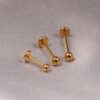 Labret Stud Lip Piercing in 14K Gold, Rose Gold and White Gold Body Piercing for Tragus, Ashley Jewelry, Cartilage Piercing- Hand Made