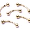 14K Solid Gold Curved Barbell Piercing - 14K Gold Body Piercing for Eyebrow, Lip Studs, Rook Jewelry, Cartilage Bar - 14G and 16G available