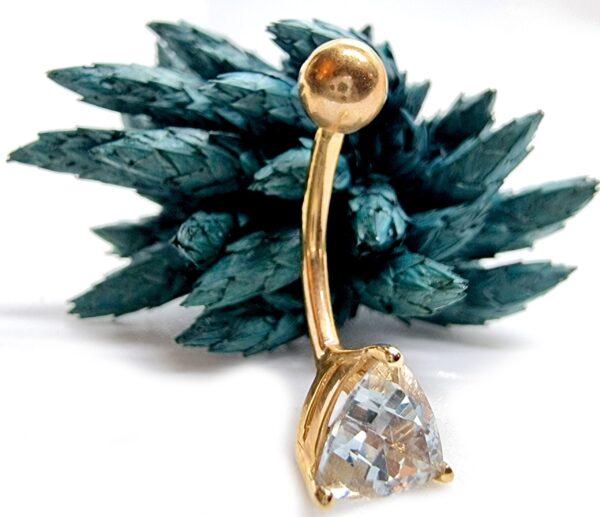 il_fullxfull.4652940150_2vxp_2e9992d5-14f2-4660-9afa-363c2db59d30 Belly Ring with Precious Stone Crystal Belly Button Piercing - Belly Bar - made of 14K Gold Fine Jewelry Hand Set and Hand Polished