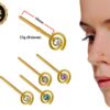 18K Gold Nostril Piercing, Spiral Straight Nose Pin with Highest Quality Round Crystal - Nose Stud made of Finest Gold Nose Jewelry