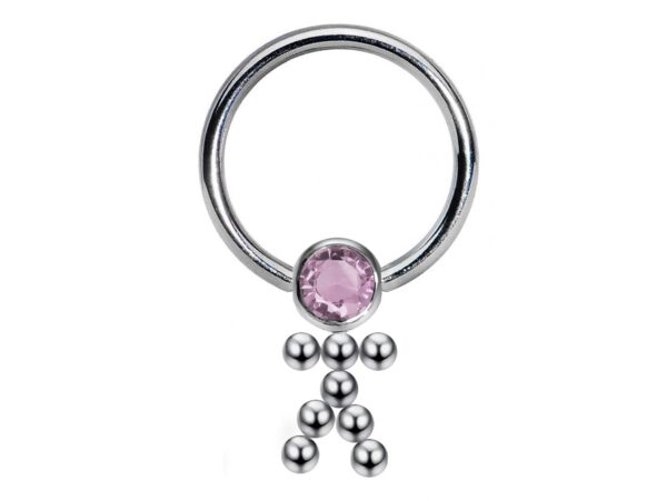 Titanium Nipple Ring Jewelry, Doll Dangle Nipple Ball Hoops, Captive Ring - 16g (1.2mm) - Body Piercing Also for Daith, Septum, Eyebrow