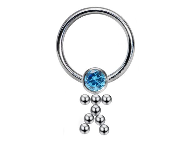 Titanium Nipple Ring Jewelry, Doll Dangle Nipple Ball Hoops, Captive Ring - 16g (1.2mm) - Body Piercing Also for Daith, Septum, Eyebrow