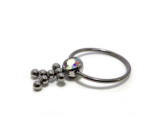 Titanium Nipple Ring Jewelry, Doll Dangle Nipple Ball Hoops, Captive Ring - 16g (1.2mm) - Body Piercing Also for Daith, Septum, Eyebrow