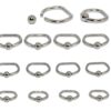 Titanium Nipple Ring Jewelry, Nipple D-Ring Ball Hoops, Captive Ring - 2pcs - Body Piercing Also for Daith, Septum, Eyebrow