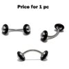 il_fullxfull.4684133826_6bgl Titanium Spike Eyebrow Stud, Lip Piercings - Cone/Ball/Cylinder 16 gauge Curved Bar with Rubber O-ring - Also Piercing for Rook Earring