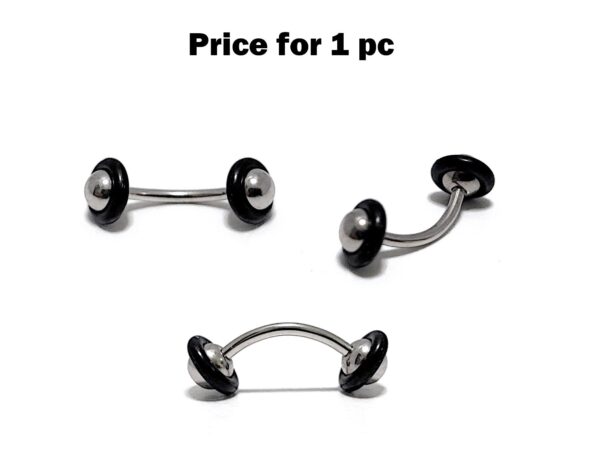 il_fullxfull.4684133826_6bgl Titanium Spike Eyebrow Stud, Lip Piercings - Cone/Ball/Cylinder 16 gauge Curved Bar with Rubber O-ring - Also Piercing for Rook Earring