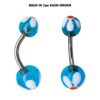 Titanium Glass Pattern Belly Ring, Navel Ring - 14g Double Fancy Belly Button Ring Body Jewellery - Short and Long Belly Bars