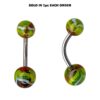 Titanium Glass Pattern Belly Ring, Navel Ring - 14g Double Fancy Belly Button Ring Body Jewellery - Short and Long Belly Bars