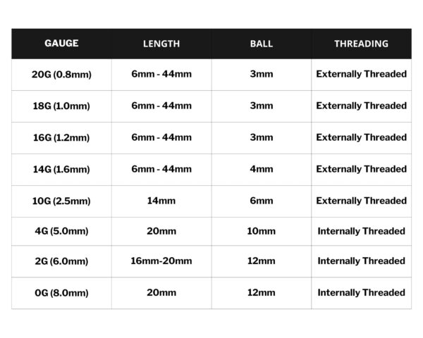 Big Gauge Barbell, Tongue Piercing, Stretcher - 4G to 0G Surgical Steel 316L Barbell Piercing- Body Piercing Also for Ears and Nose