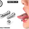 Big Gauge Barbell, Tongue Piercing, Stretcher - 4G to 0G Surgical Steel 316L Barbell Piercing- Body Piercing Also for Ears and Nose