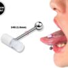 Pill Tongue Barbell Piercing Jewelry - Titanium 14G Tongue Bar - Body Piercing - Externally Threaded - Realistic Capsule Pill