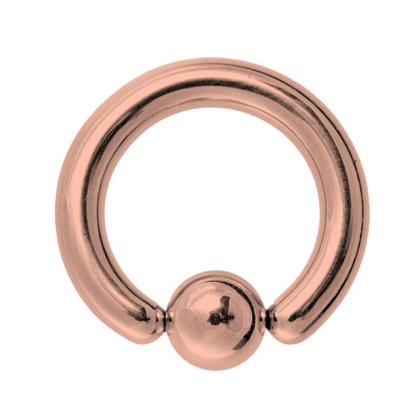 Rose Gold Captive Ball Ring Piercing 18g to 00g ,Big Gauge is with Spring Ball Septum Nose Piercing Jewelry Also Piercing for Genital