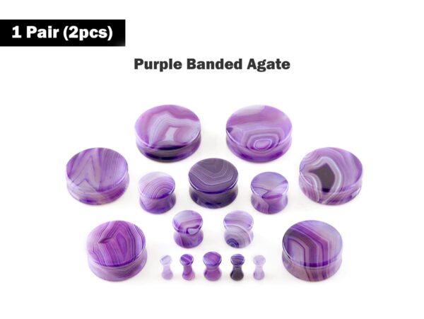 Double Flare Ear Plugs Tunnel - Natural Stone Stretching Gauges, Expander, Big Gauges - 1 Pair (2pcs) - Size 8G 6G 4G 2G 1G 0G 00G