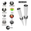 Ear Stretching Kit Acrylic Tapers with Logo Design - 1 pair (2pcs) Ear Expender, Tunnel Gauges Size 8G 6G 4G 2G 0G 00G