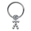 Titanium Nipple Ring Jewelry, Doll Dangle Nipple Ball Hoops, Captive Ring - 16g (1.2mm) - Body Piercing Also for Daith, Septum, Eyebrow