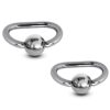 Titanium Nipple Ring Jewelry, Nipple D-Ring Ball Hoops, Captive Ring - 2pcs - Body Piercing Also for Daith, Septum, Eyebrow