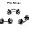 il_fullxfull.4732357813_2hi8 Titanium Spike Eyebrow Stud, Lip Piercings - Cone/Ball/Cylinder 16 gauge Curved Bar with Rubber O-ring - Also Piercing for Rook Earring