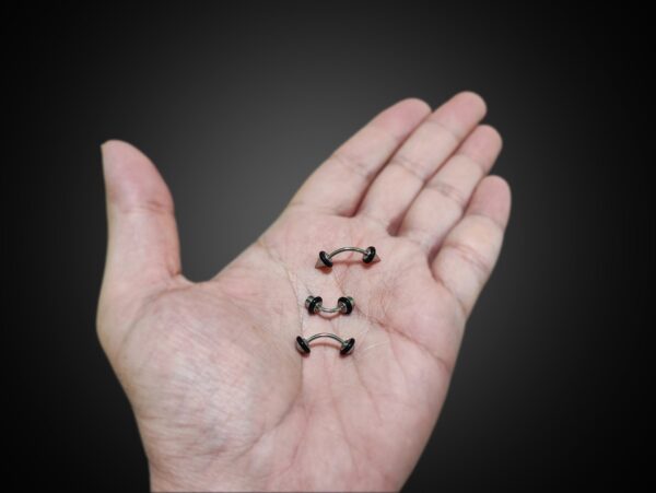 il_fullxfull.4732358045_79vd Titanium Spike Eyebrow Stud, Lip Piercings - Cone/Ball/Cylinder 16 gauge Curved Bar with Rubber O-ring - Also Piercing for Rook Earring