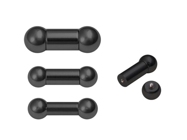 Big Gauge Black Barbell, Tongue Piercing Ring - 18 to 00G Surgical Steel 316L Barbell Piercing- Body Piercing Also for Ears and Nose