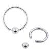 Horizontal Clitoral Hood Piercing, Genital Piercing Captive Ring Titanium Ball Ring 18G 16G 14G Body Piercing British Standard