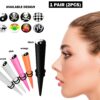 Ear Stretching Kit Acrylic Tapers with Logo Design - 1 pair (2pcs) Ear Expender, Tunnel Gauges Size 8G 6G 4G 2G 0G 00G