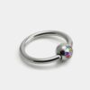 Horizontal Clitoral Hood Genital Piercing Captive Ring with Gem Titanium Ball Ring 18G 16G 14G Body Piercing British Standard