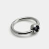 Horizontal Clitoral Hood Genital Piercing Captive Ring with Gem Titanium Ball Ring 18G 16G 14G Body Piercing British Standard