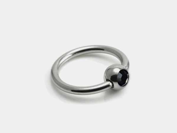 Horizontal Clitoral Hood Genital Piercing Captive Ring with Gem Titanium Ball Ring 18G 16G 14G Body Piercing British Standard