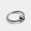 Horizontal Clitoral Hood Genital Piercing Captive Ring with Gem Titanium Ball Ring 18G 16G 14G Body Piercing British Standard