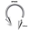 Titanium Internally Threaded Spike Horseshoe Ring Piercing 16g 14Gg Septum Jewelry Bull Piercing Also for Nipple, PA Ring and Lip Jewelry