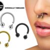 Titanium Internally Threaded Horseshoe Ring Piercing 16g to 00Gg Septum Jewelry Bull Piercing Also for Nipple, PA Ring and Lips