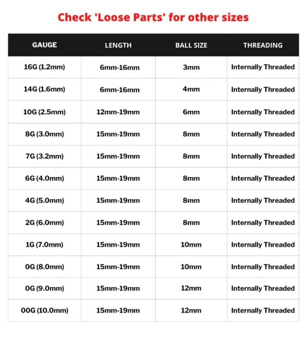 Titanium Internally Threaded Horseshoe Ring Piercing 16g to 00Gg Septum Jewelry Bull Piercing Also for Nipple, PA Ring and Lips