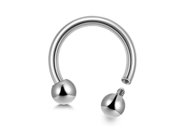 Titanium Internally Threaded Horseshoe Ring Piercing 16g to 00Gg Septum Jewelry Bull Piercing Also for Nipple, PA Ring and Lips