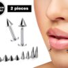 Snake Bite Piercing, Spike Labret Lip Jewelry with Custom Spike size - 2pcs Titanium Piercing Labrets