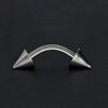 Spike Eyebrow Piercings - Titanium Curved Barbell Spikes / Cone 16g 14g Eyebrow Jewelry Piercing - Internal Threaded